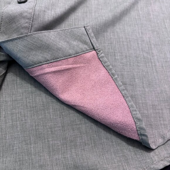 Orvis L Green Solid Performance Hiking Fishing Button Up Short Sleeve Shirt Gorp - Picture 6 of 12